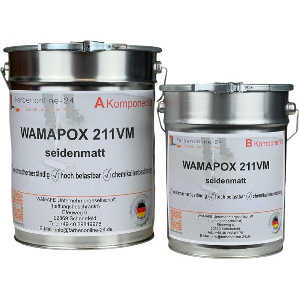 Bodenbeschichtung-Bodenfarbe-Bodenversiegelung 2K Epoxidharz in seidenmatt WAMAPOX 211VM